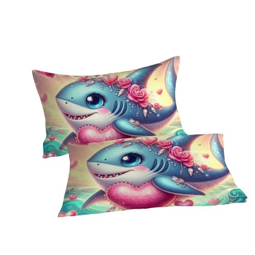 Parure lit requin 220x240cm housse couette microfibre animaux 3D
