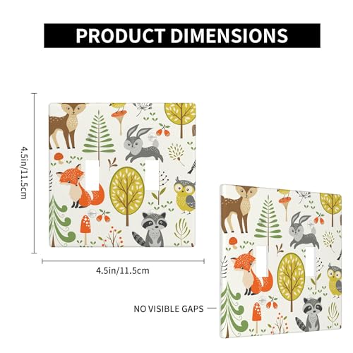 Plaque murale interrupteur double bascule arbres champignons 11cm