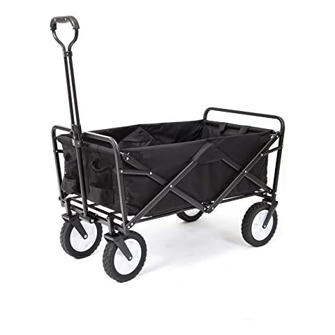MacSports Collapsible Folding Outdoor Utility Wagon, Black Cover