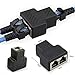 NEORTX RJ45 Splitter Adapter, RJ45 Female 1 to 2 Port Female Socket Adapter Interface Ethernet Cable 8P8C Extender Plug LAN Network Connector for Cat5, Cat5e, Cat6, Cat7