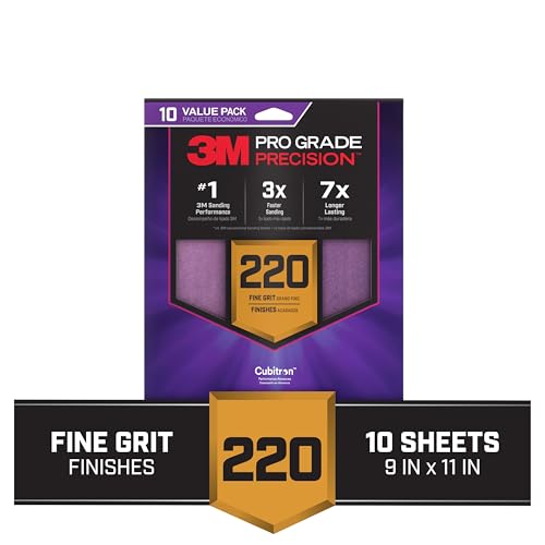 Feuilles abrasives de précision de qualité professionnelle 3M grain 220 antidérapant - 2