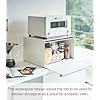 YAMAZAKI Home Tower Bread Box Keeper Holder Container, Metal Bread Holder Saver, Slim Space Saving Counter Storage - Horizontal - Steel