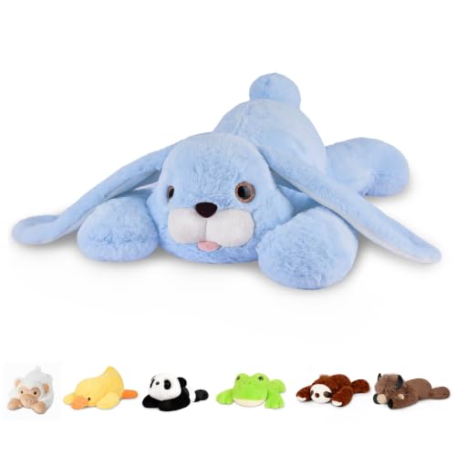 Image of Niuniu Daddy Weighted Stuffed Animals, 20 in 3.3 lbs, Rabbit Calming Plush | Heavy sensory lap pad, lying body pillow for sleeping, machine wash, huggable plushies, soothing gift for kids and adults