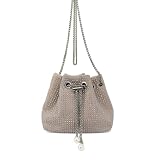 Chiusura a catena regolabile: la pochette da sera da donna con glitter ha un tipo di catena chiusa ed è regolabile. Premere il pulsante sulla catena per regolare il grado di chiusura dell'apertura. Le piccole perle su entrambe le estremità della collana completano ancora di più questa elegante borsa