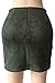 PROGRACE Woman's High Waist Lacing Up Tight Winter Keep Warm Suede Skirt Army Green S