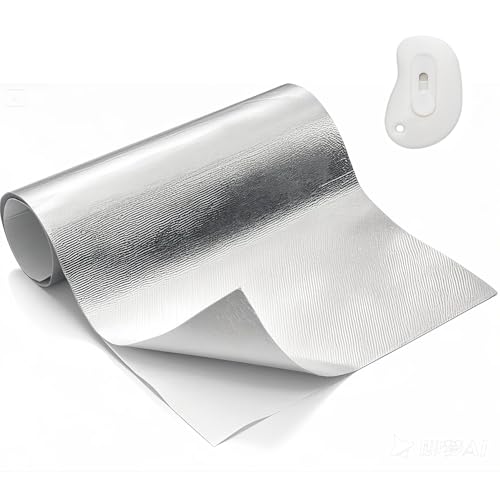 Feuille Isolante Autocollant Isolation Thermique en Feuille Aluminium, Isolant Thermique Fibre de Verre Pare Chaleur Adhesif Barrière Idéal pour Fenetre,...