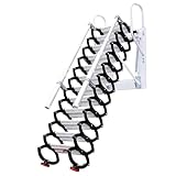 Escalera Mural Retráctil para Ático. Apta para Paredes De 2,55 A 3 Metros De Altura. Sistema De Escalera Abatible para Áticos, Garajes Y Tejados,Negro,2.55~3m