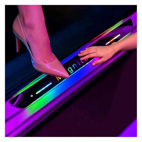 4 Pcs Led Door Sills for Car Magnetic, Compatible with Nissan Magnite 2020-2024 Multiple Colors and Modes, Auto-Sensing,USB Charging Led Car Door Lights Welcome Courtesy Lights
