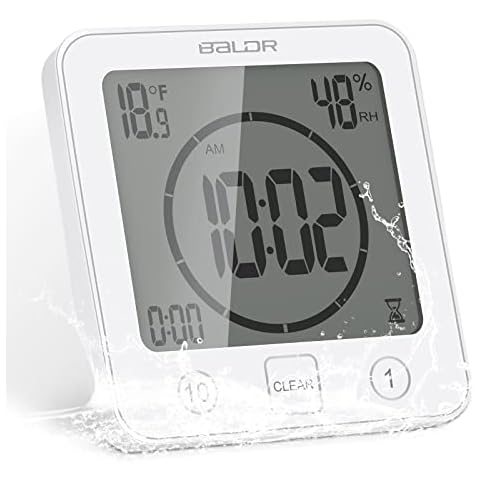 FORNORM Reloj de Ducha Digital Impermeable con Alarma y Temporizador Cover