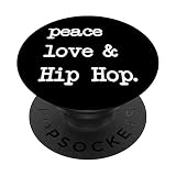Peace Love & Hip Hop | Musique rap de la vieille école des années 90 PopSockets PopGrip Interchangeable