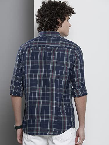 Image of The Indian Garage Co Men Regular Fit Checkered Full Sleeves Cutaway Collar Casual Shirt