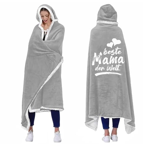 ACCZ Geschenke für Mama, Personalisierte Decke mit ärmeln Beste Mama Geschenk zum Weihnachten, Geburtstag, Witziges Geburtstagsgeschenk für Meine Beste Mutter von Tochter Sohn