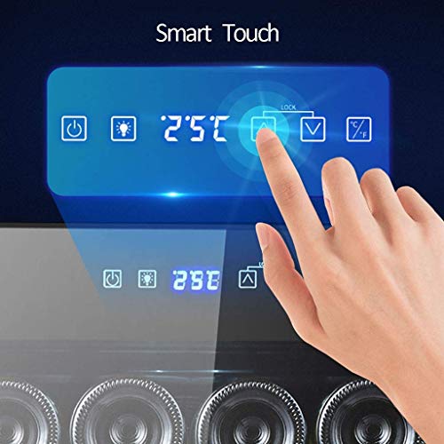 84L Thermoelectric Red and White Wine Cooler with Touch Panel Digital Temperature Display,Quiet Operation Wine Fridge Freestanding Small Wine Chiller