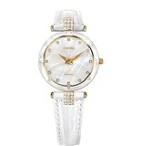 Jowissa Weiss/Gold Facet Strass Schweizer Damenuhr J5.618.M
