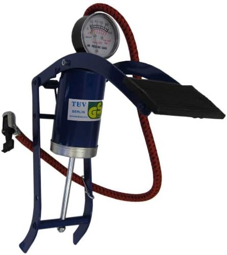 Miniatura 2 de SCURRY Bomba de pie de 8.5 pulgadas (8.5 in)  Inflador de neumáticos portátil eléctrico para automóvil  Manómetro de presión de 100 PSI  Herramienta