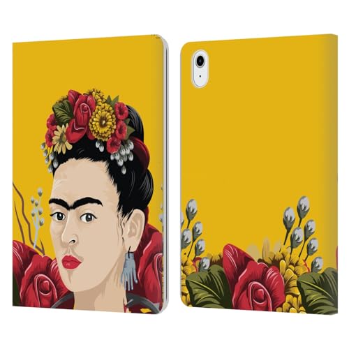 Étui portefeuille en cuir iPad Air 11 Frida Kahlo rouge housse support tablette Apple