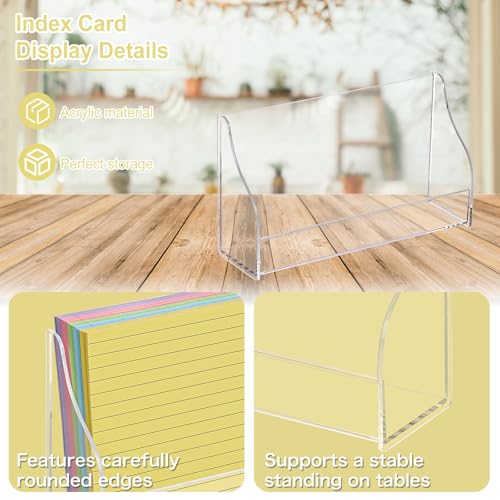 Suporte de exibição de cartão de índice, suporte de cartão de acrílico, 12 x 20 cm, para arquivos de