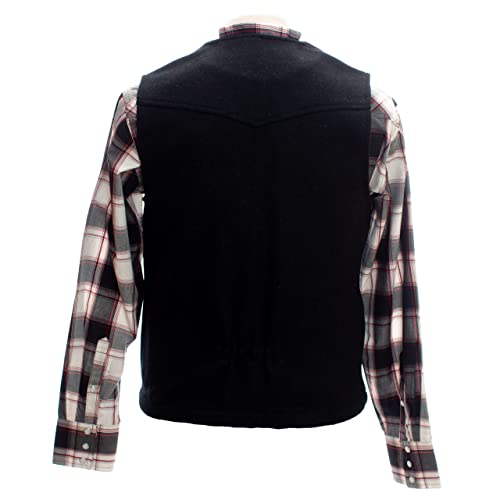Wyoming Traders WY-BUCKAROO-BLACKLARGE Men'S Buckaroo Wool Vest thumb #2