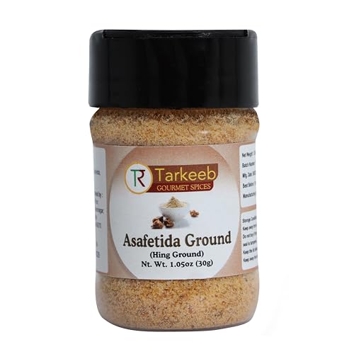 Tarkeeb Asafetida (Hing) Ground 1.05oz (30g) Shaker Top PET Jar ~ All Natural | Salt Free | Vegan | Non-GMO | Asafoetida Indian Spice | Best for Onion Garlic Substitute | Indian Origin |
