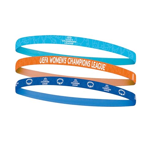 UEFA Womens Champions League Running Headbands 3-Pack - UWCL Officially Licensed Merchandise Non-Slip Elastic Bands Sports Headband for Football Yoga Running