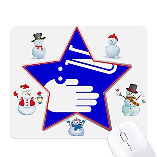 Tapis de souris le bonhomme de neige étoile décoratif bleu