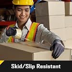 COOLJOB 3 Paires Gants de sécurité en nylon enrobé de caoutchouc nitrile pour hommes, pointillés pour poignée antidérapante, mailles sans couture respirantes légères, pour mécaniciens, entrepôt, jardinage, gris, moyen