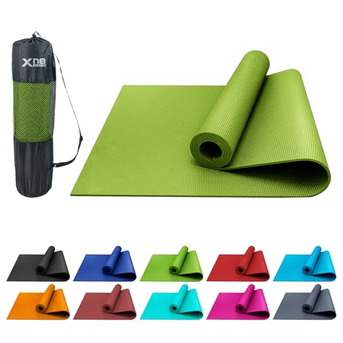 XN8 Sports PVC Yoga Mat 6mm Thick Non-Slip Exercise & Workout Mats with Carry Strap Ideal for Pilates, Gym, Stretching, Meditation – Lightweight for Home, Travel & Outdoor Fitness mat for men & Women