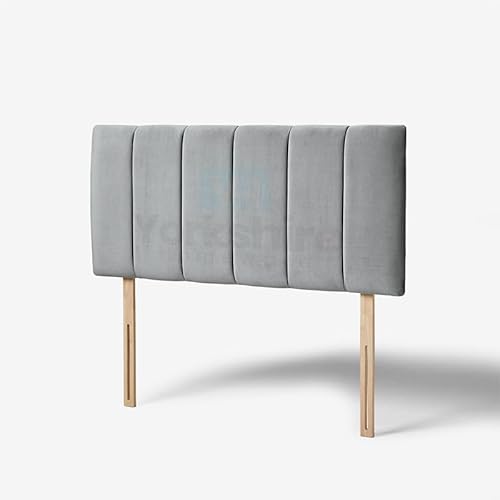 YORKSHIRE HOMEWARE Padded Lined Headboard | Lined Headboards in Plush Velvet Fabric | Bed Bedroom Decor Hotel Furniture (Charcoal, 4ft 6inch Double)