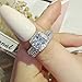 925 Sterling Silver Two in one Double-Layer Cubic Zirconia Wedding Ring for Women, Halo Wedding Ring Set, Men's and Women's Titanium Stainless Steel Ring 2-Piece Set Size 8