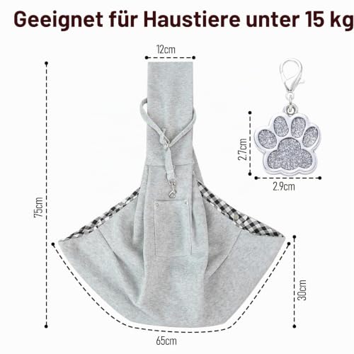 TYXHXTF Tragetuch Hund Verstellbar, Tasche für Haustier, Tragetasche Transporttasche mit Haustiermarke, Haustier Umhängetasche, Hundetragetasche Welpen für Kleine Hunde für Aktivitäten im Freien