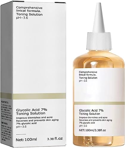 Glycolic Acid 7% Toner,Glycolic Sour 7% Toning,KeepThe Skin Moist,Exfoliate, Exfoliating Serum for Face,Hydrates and Reduces 