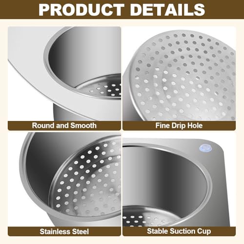 Colador de Acero Inoxidable para Fregadero de Cocina miniatura 3