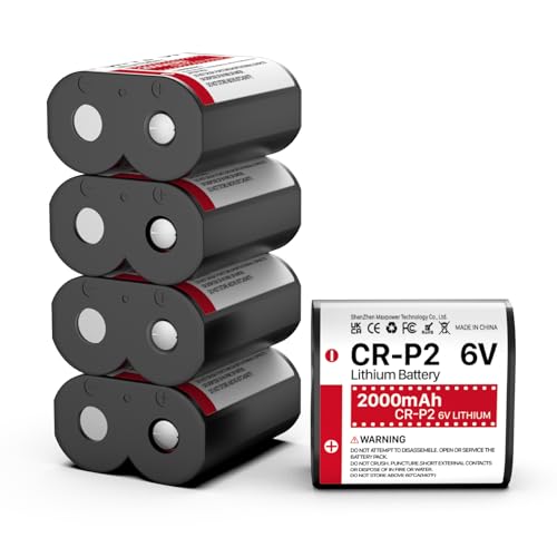 Lot de 5 piles au lithium 6 V, CR-P2