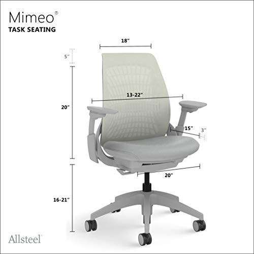 Image of Allsteel Light Gray Mimeo Task Chair with Lumbar, Weight-Activated, Mesh Back and 4-D Adjustable Arms