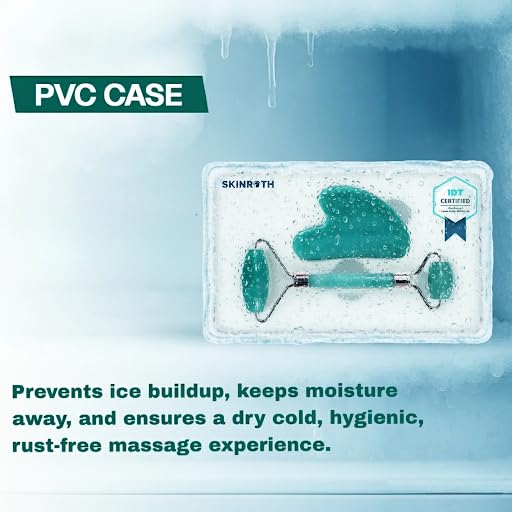 Image of Grade A+ Korean Jade Roller and Gua Sha Set | Original Stone From Korea, Facial Massage Tool for Anti-Aging - Includes Anti-Rust & Dustproof Storage Box (Green)