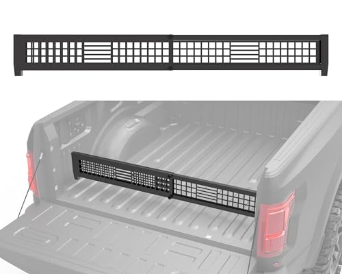 Adjustable Truck Bed Divider, Expandable Steel Cargo Organizer Panel, Universal Fit for RAM, Ford, Chevy, GMC, Toyota, Jeep, Powder Coated Carbon Steel, Rustproof & Waterproof, Groove Mount No Drill