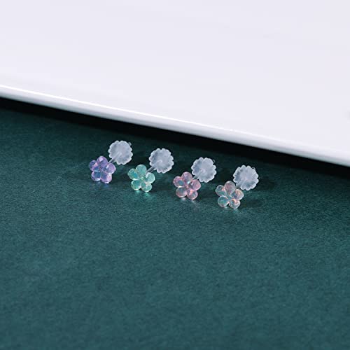 AoedeJ Colorful Stud Earrings Set Plastic Earrings Cute Clear Earrings Kawaii Hypoallergenic Earrings for Women Multipack4