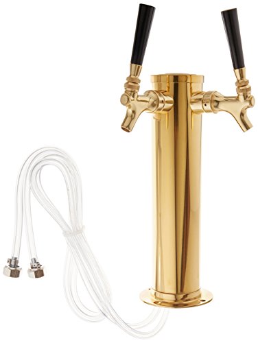 Taprite PVD Coated Stainless Body Double Faucet Beer Tower (Polished