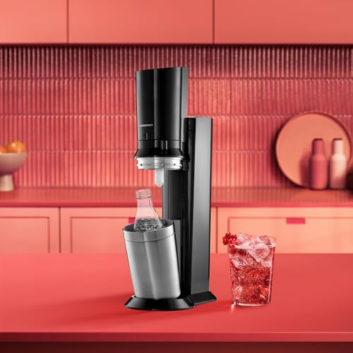 Sodastream CRYSTAL Machine à Soda | 2 Carafes Verre + Cylindre 60L | Noire – vue 2