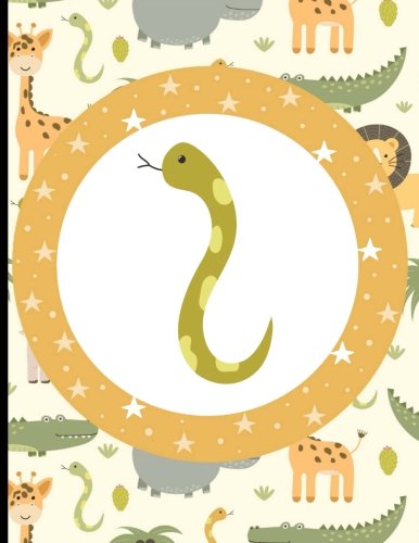 Multipurpose Wide Ruled Paper Notebook - Composition - Journal - Ledger: Animal African Safari Adventures Snake Notebook with Giraffe, Hippopotamus, ... sheets) Wide Ruled Lined Paper. Glossy Cover.