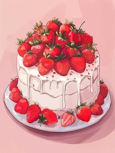 Kit broderie perles gâteau dessin animé pour décoration murale salon