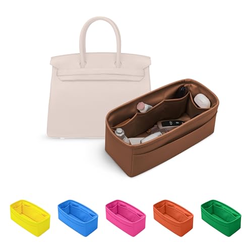 Bag Organizer Insert, Silky-Soft Lightweight Design, Multi-Pocket, Keeps Bag Organized & Protects Interior, Fits Birkin 40, Ideal for Travel & Daily Use(Gold, BK 40)