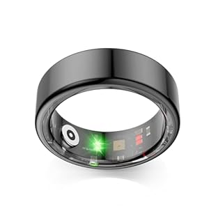 Smart Rings for Men, Fitness Trackers for Women – Sleep Tracking Wearable – Heart Rate – Blood Oxygen – IP68 Waterproof, Compatible with Android & iOS（Black）