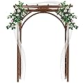 Wooden Wedding Arch, Wooden Pergola, Photo Booth Backdrop Stand, Garden Trellis Archway for Weddings, Parties, Indoor, Outdoor, Backdrops Decorations (63" L x 24" W x 85" H)