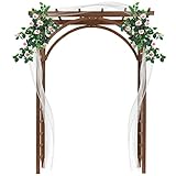 Wooden Wedding Arch, Wooden Pergola, Photo Booth Backdrop Stand, Garden Trellis Archway for Weddings, Parties, Indoor, Outdoor, Backdrops Decorations (63' L x 24' W x 85' H)