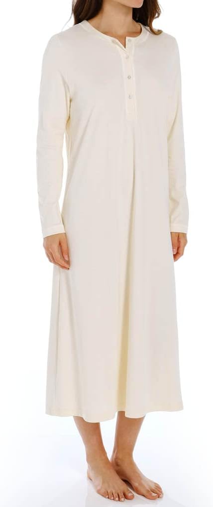 P-Jamas Women's 387660 48 Inch Henley Long Gown - Image 2