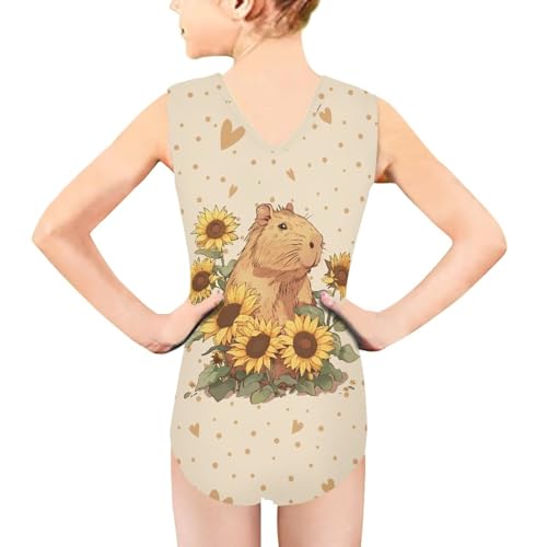 Image of Biyejit Girls Leotards Dance Sport Wear Gymnastics One-Piece Swimwear for Kids 3-14 Years