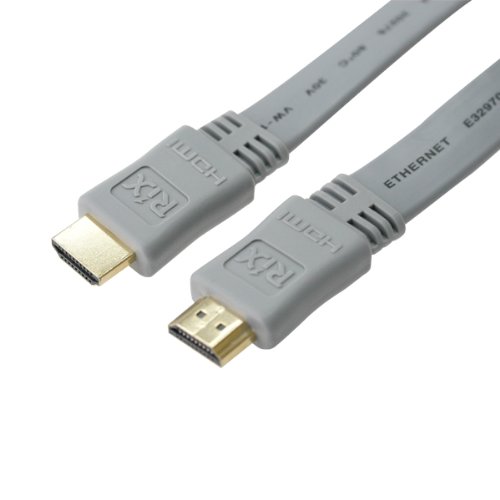 Rix Contractor Grade Long HDMI Cables, Flat Type (A-A), 35 ft, Gray