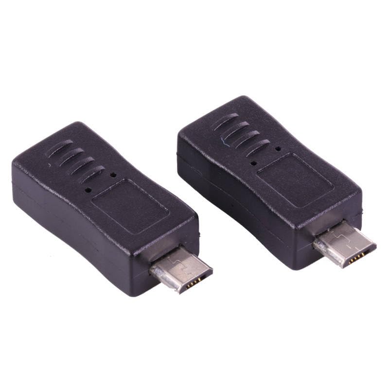 100pcs/lot Micro USB Connector Coupler 5 Pin Micro USB 2.0 Male Plug to Female Jack Socket Extension USB Adapter