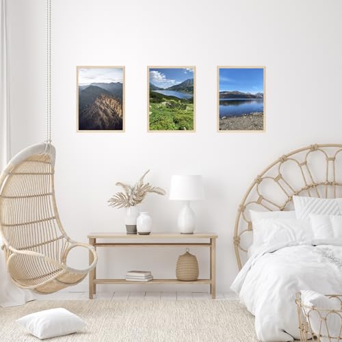 Image of JCJMY 10x13 Picture Frame for Wall Hanging, Wall Mounting Horizontally or Vertically, 10 x 13 Wall Gallery Poster Photo Frame with Shatter Resistant Plexiglass, Natural